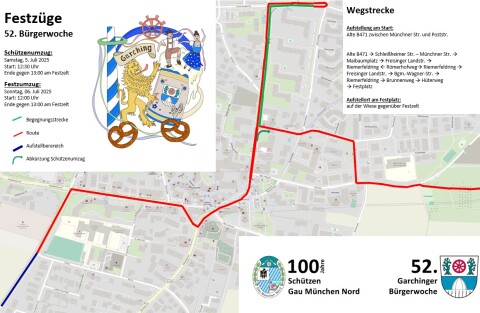 Streckenverlauf Festzumzüge