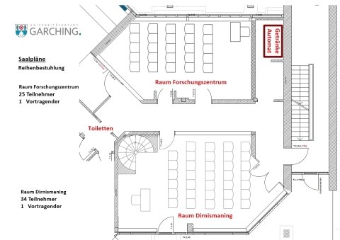 Bestuhlung Dirnismaning + Forschungszentrum Reihe